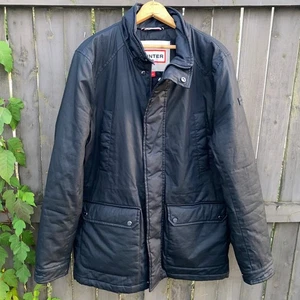 Hunter gesteppte Wachsjacke Chore Mantel Herren Medium Large schwarz Canvas Utility Gorp - Bild 1 von 18