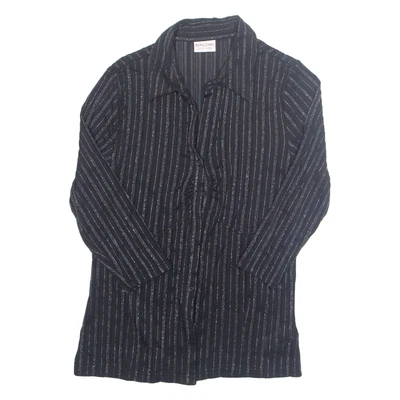 BIAGGINI Glitter Womens Shirt Black Collared Long Sleeve M - Image 1 of 4