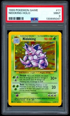 1999 Pokemon NIDOKING Base Set HOLO RARE Unlimited Edition Card 11/102 - PSA 9 - Image 1 of 2