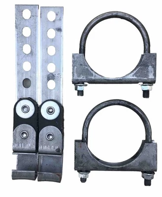(2) Universal Exhaust Tailpipe Hangers 360° Swivel Hangers (2) 3” Clamps - Image 1 of 3
