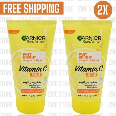 2X Garnier Fast Bright Vitamin C & Lemon Scrub 150ml - Image 1 of 4