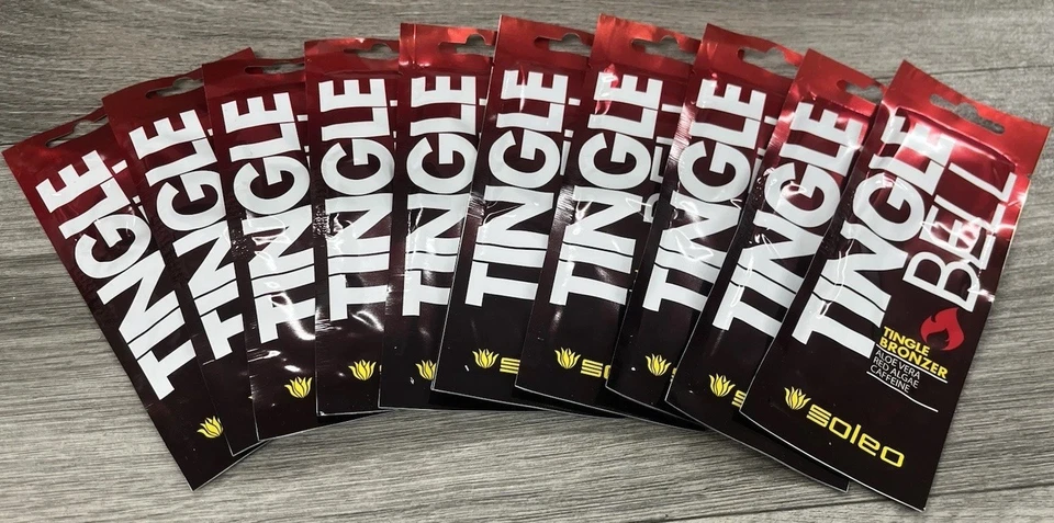 Soleo Tingle Bell Tingle Bronzer sunbed tanning lotion Sachets Pack of 10