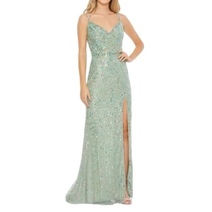 NWOT Mac Duggal Sequin Sleeveless Gown sz 6 in Sage 10702 - Picture 1 of 8