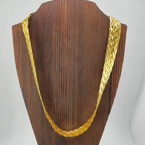 925 Italien goldfarbene geflochtene Sterling Silber Halskette 24 g - Bild 1 von 6