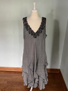 Steampunk fairycore tiered cute goth plus Ruffle Dress Cocktail Evening Sz 24W - Picture 1 of 6