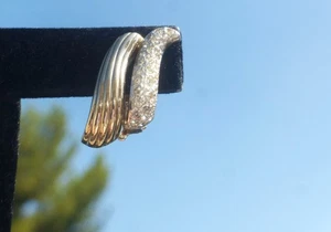 GORGEOUS VINTAGE GOLD TONE CLEAR RHINESTONE CLIP ON EARRINGS SIGNED JOMAZ - Bild 1 von 4