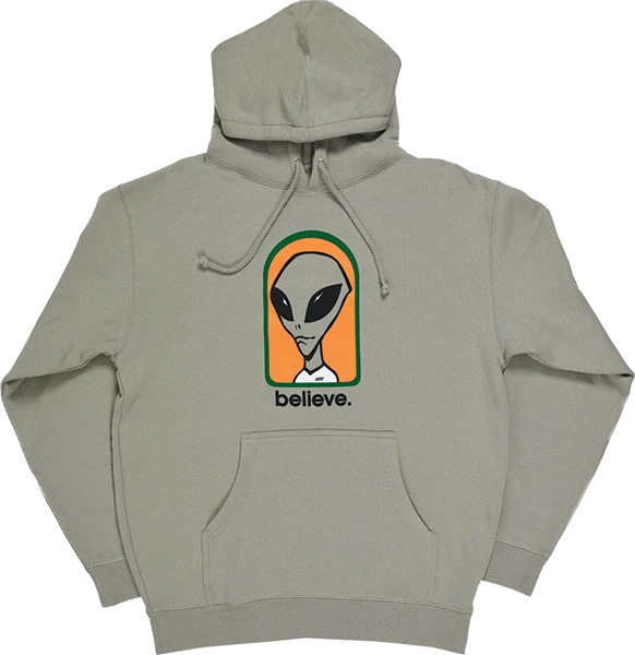 SUDADERA CON CAPUCHA POLAR ALIEN WORKSHOP BELIEVE GRANDE GRIS CEMENTO Foto 1 de 1