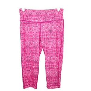 90 Degree Yoga Leggings Cropped Pink Snakeskin Print Size Small Reflex - Picture 1 of 3