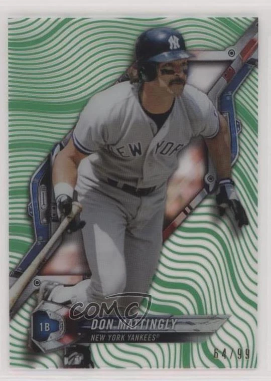 2018 High Tek Pattern 1 Waves/Diagonals Green Rainbow Foil /99 Don Mattingly