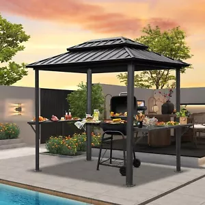 Grill Gazebo 8'×6' Aluminum BBQ Gazebo Outdoor Metal Frame for Patio Lawn Deck - Picture 1 of 8