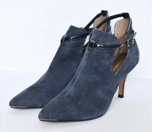 Donald J Pliner Tali Suede Blue Ankle Bootie Boots Women's Sz 7 High Heel Sexy! - Picture 1 of 8