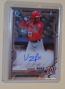2021 Bowman Chrome 1st Bowman Viandel Pena CPA-VP Base Auto Washington Nationals