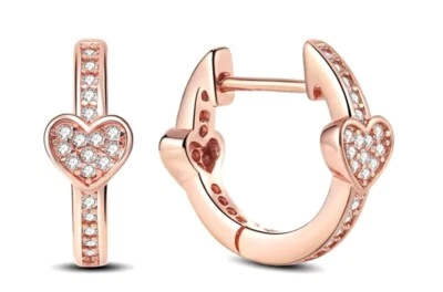 Orecchini a Cerchio 925er silber con Zirconi ✅ Cerchietti Chiusura Farfalla - Immagine 1 di 4