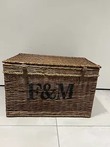 Extra Large Fortnum and Mason Windsor XXXL F&M Wicker Hamper Basket Rope Handles - Picture 1 of 12
