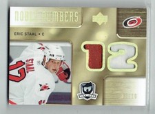05-06 UD The Cup Noble Numbers  Eric Staal--Joe Thornton  /19  2 Sided Patches