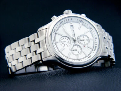 Cavadini Chronograph CV-1245 Swordsman Herrenuhr Edelstahl Zifferblatt Weiß  - Bild 1 von 2