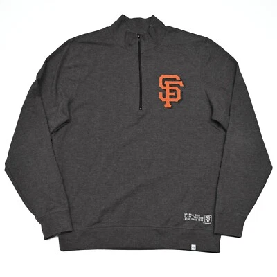 47 Brand Mens San Francisco Giants Pullover 1/2 Zip Mock Gray Long Sleeve MLB M - Image 1 of 4