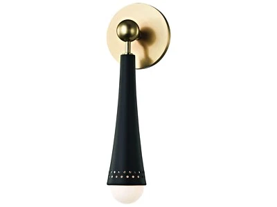 Hudson Valley Lighting 2120-AGB Tupelo 1-Light LED Wall Sconce; Black & Brass - Image 1 of 4