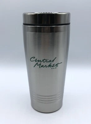 Taza de viaje de café Central Market HEB Texas 16 oz acero inoxidable doble capa Foto 1 de 4