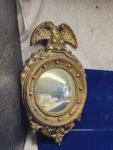 Vtg 1940's Syroco Wood Federal Eagle Port Hole Mirror Syracuse Ornamental 13 X 8 Cover