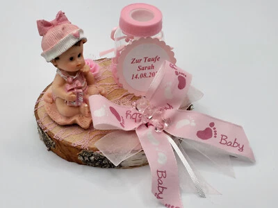 Geldgeschenk Baumscheibe mit Namen Geburt Taufe Baby Auswahl - Bild 1 von 2