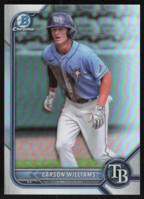 2022 Bowman Chrome Refractor Carson Williams /499 Tampa Bay Rays - Image 1 of 2