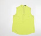 Warehouse Womens Yellow Polyester Basic Tank Size 14 V-Neck