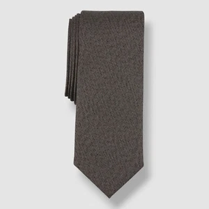 Bar III Men's Brown Cobbled Solid Skinny Silk Tie 57 x 2.5 - Picture 1 of 1