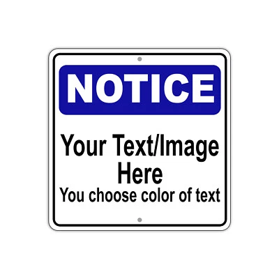 AFTERPRINTS Custom Photo Sign Notice Personalized Text or Image Aluminum Metal 12"x12" Sign