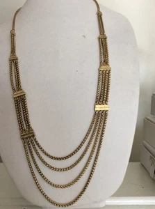 $45 Lucky Brand Gold  Tone Multi Chain Necklace  #Y121a - Picture 1 of 4