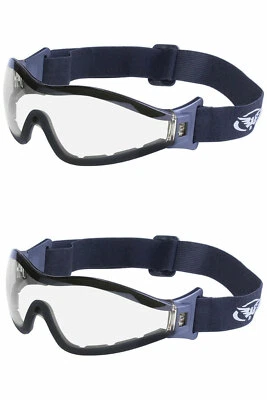 GLOBAL VISION 2X Z-33 klare Jockeybrille 4 Arbeit National Hunt flache Punkt-zu-Punkt INKL. P&P