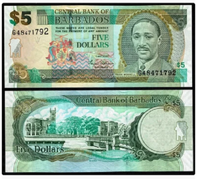 2007 Barbados 5 Dollars P-67 UNC NEW Banknote - Image 1 of 2