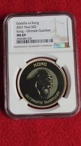 2021 Godzilla vs Kong , King Kong 1 oz .999 Silver NGC MS69 - Picture 1 of 4