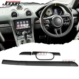 Matte Carbon Dash Console Interior Kit Trims For Porsche 718 Boxster Cayman 982 - Picture 1 of 14