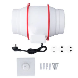 Duct Fan 6in Inline Fan 2220‑2600RPM IPX2 Waterproof For Ventilation - Picture 1 of 12