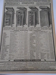 Publicité Ancienne 1928 Articles Musique Véraphones DIsques - Foto 1 di 1