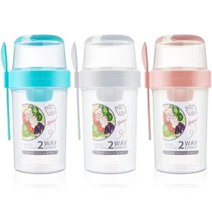 3 Pcs Salad Shaker Cup with Lids and Fork Fresh Salad Shaker Container for Lu... - Picture 1 of 7