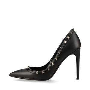 Valentino Garavani  Noir Rock Studs Leather Pumps 35 Ladies' Black DM057 There i - Picture 1 of 10