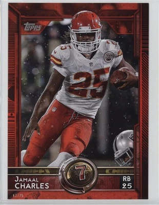 2015 Topps Topp 60 Topps.com Online Exclusive 5x7 Red /25 Jamaal Charles #350 - Image 1 of 2