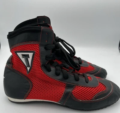 Title Boxing Shoes Mens Size 9 Red Black MMA Combat Fighting Sports Sneakers EUC - Image 1 of 4