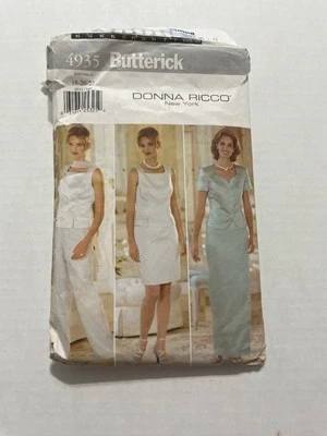 Butterick Sewing Pattern 4935 Donna Ricco Top Skirt Pants Scarf Cut Size 22 - Image 1 of 2