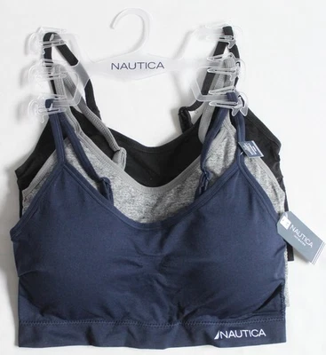 3-Pack Nautica Intimates Womens 1X 2X 3X Super Soft Bras Removable Pads Wirefree - Image 1 of 3