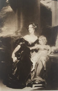 Antique 1901 Print – Countess Gower & Daughter by Sir Thomas Lawrence | Sepia - Picture 1 of 7
