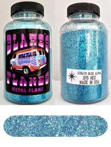 Blakes Metal Flake .015 Strato Blue Alpha Prismatic Hot Rod custom 5oz jar - Picture 1 of 2