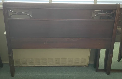 Antique Wooden Bed Headboard Full Bed Cover
