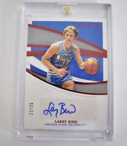 2021 Panini Immaculate Collection Collegiate Larry Bird Auto /25 Indiana State