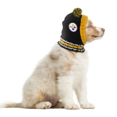 PITTSBURGH STEELERS Little Earth Production NFL Dog Knit Winter Hat Sizes S-L