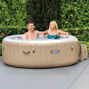 Whirlpool Rund 196x71cm Spa Heizung Massage Aufblasbar In-Outdoor Pool INTEX - Bild 1 von 12