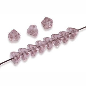 50 Baby Bell Flower Beads - Lavender - Czech Glass - 4x6mm Small Flowers - Picture 1 of 5