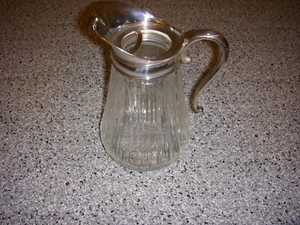 Vintage Silver Plated Lead Crystal Water Pitcher with Ice Guard - Picture 1 of 6